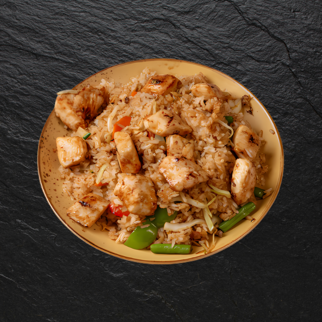 Gebratener Reis mit Huhn und Gemüse ¹⁷˒¹⁸˒¹⁹˒²²