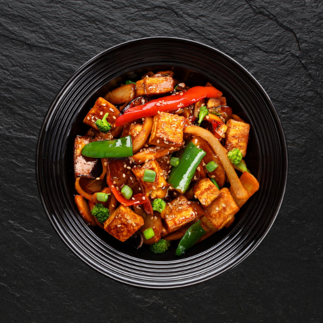 Gebratener Tofu Szechuan Art¹⁸˒¹⁹˒²¹˒²² mit Gemüse(Scharf)